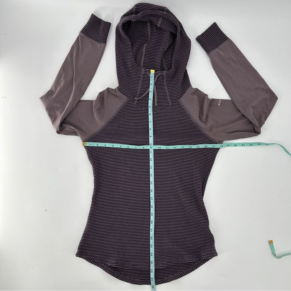 Columbia Women's Cascade Gorge Gray Heather Stripe Pullover Hoodie Sweatshirt M - Picture 5 of 6
